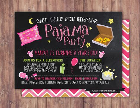 pajama party invitation ideas